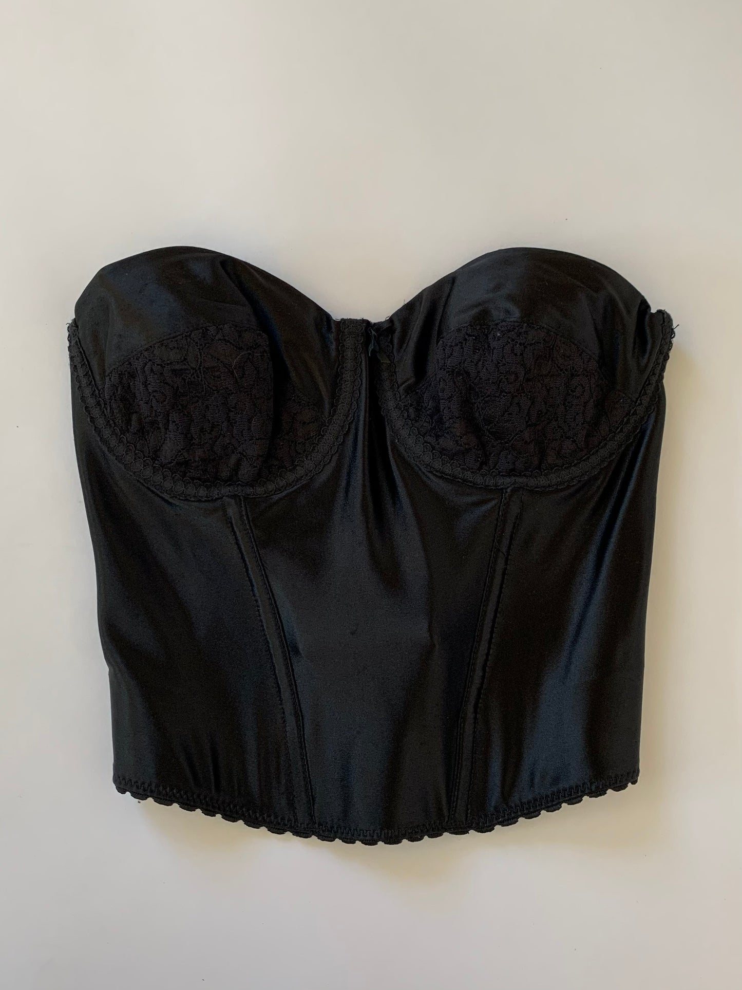 Vintage Black Satin Bustier