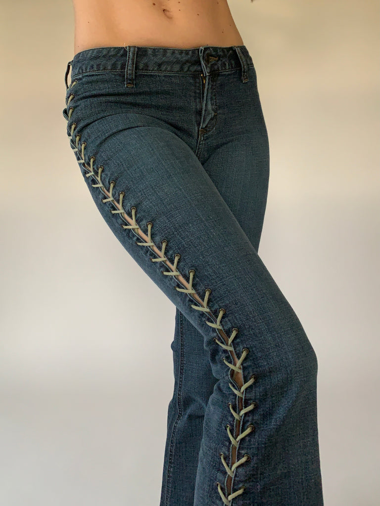 Early 2000s Lace Jeans – Hazy Vintage