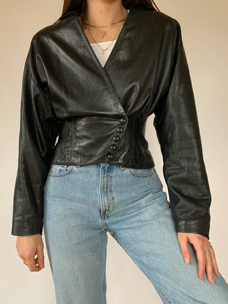 Vintage 1980s Cropped Leather