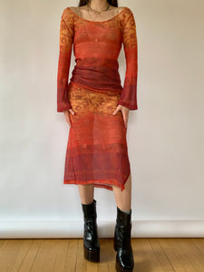 Y2K Mesh Sunset Dress