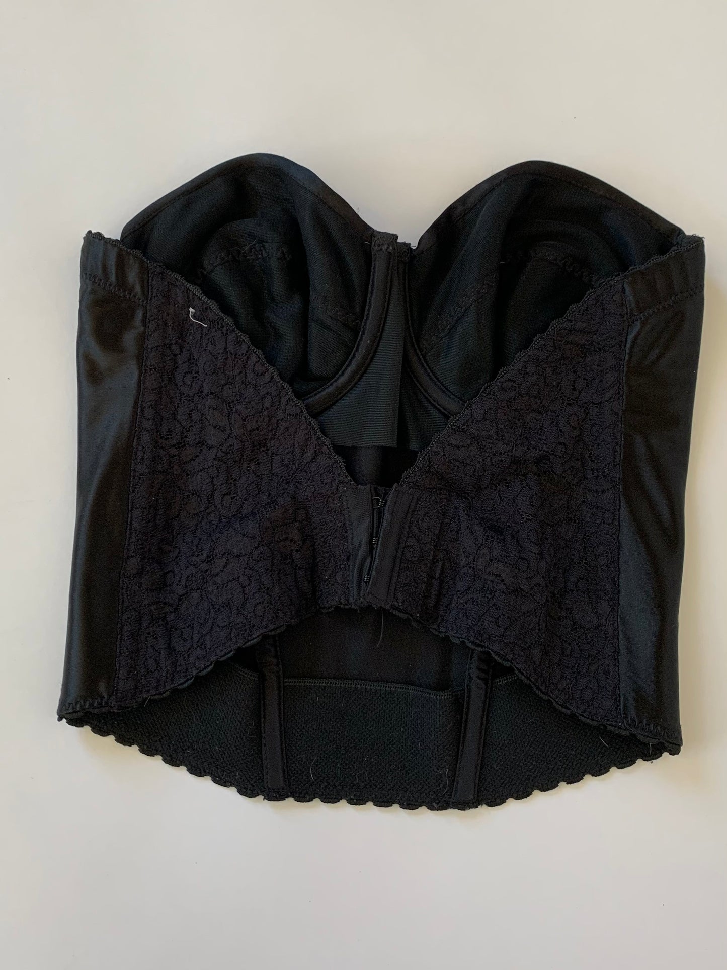 Vintage Black Satin Bustier