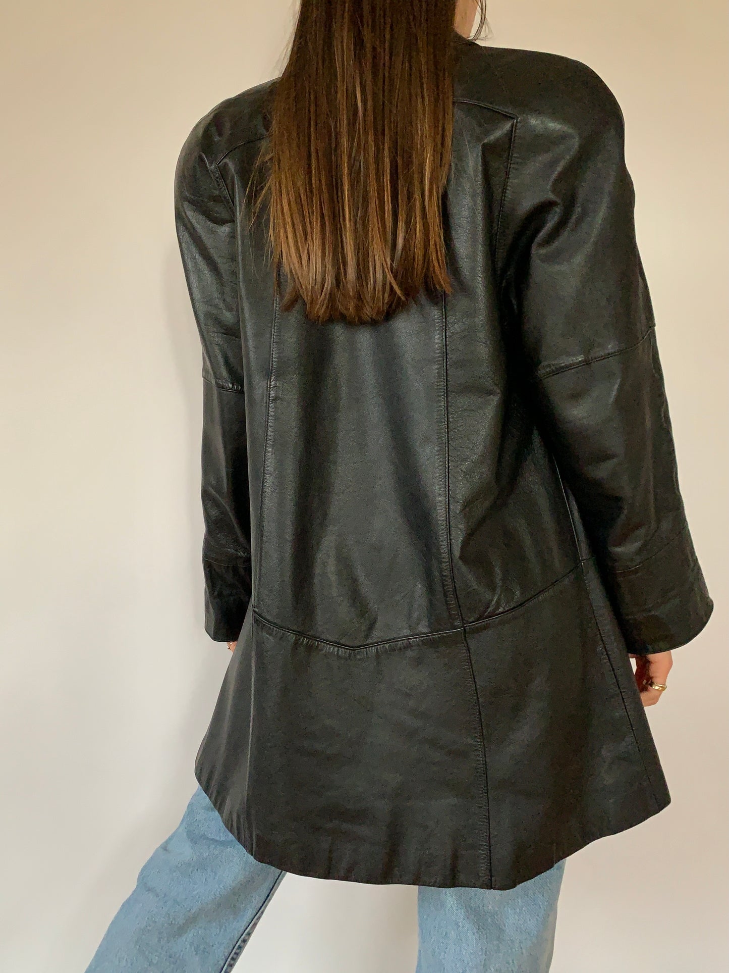 Vintage 1980s Leather Trench