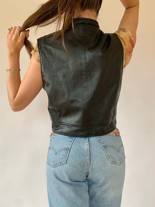 Vintage 1990s Leather Vest