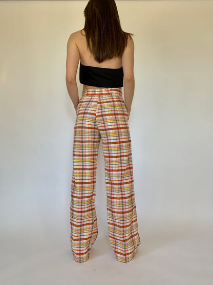 Vintage 1970s Plaid Bellbottoms