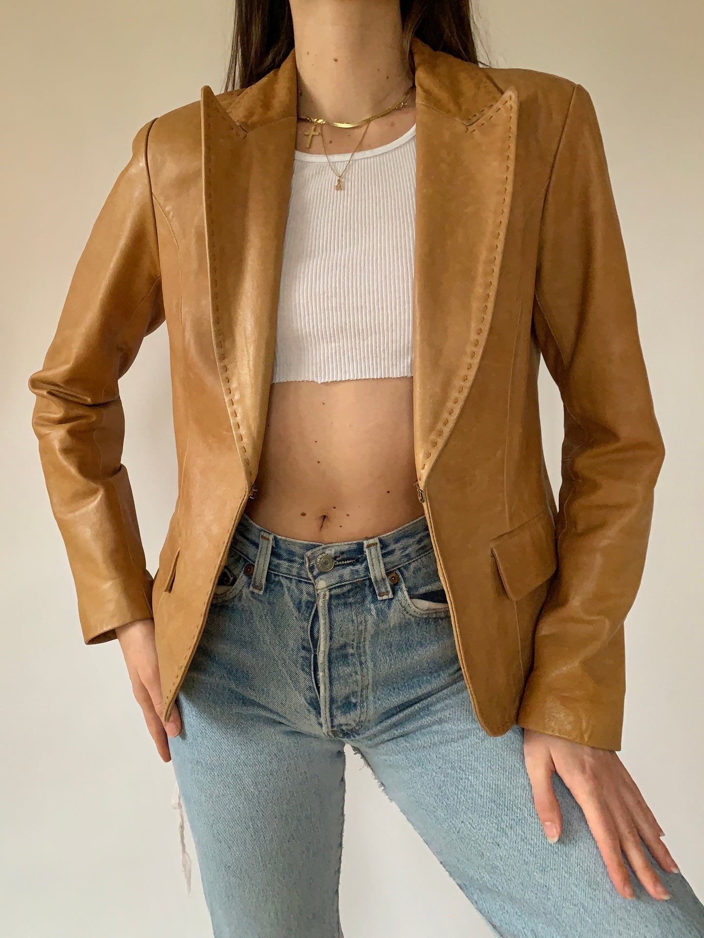 Vintage Leather Blazer