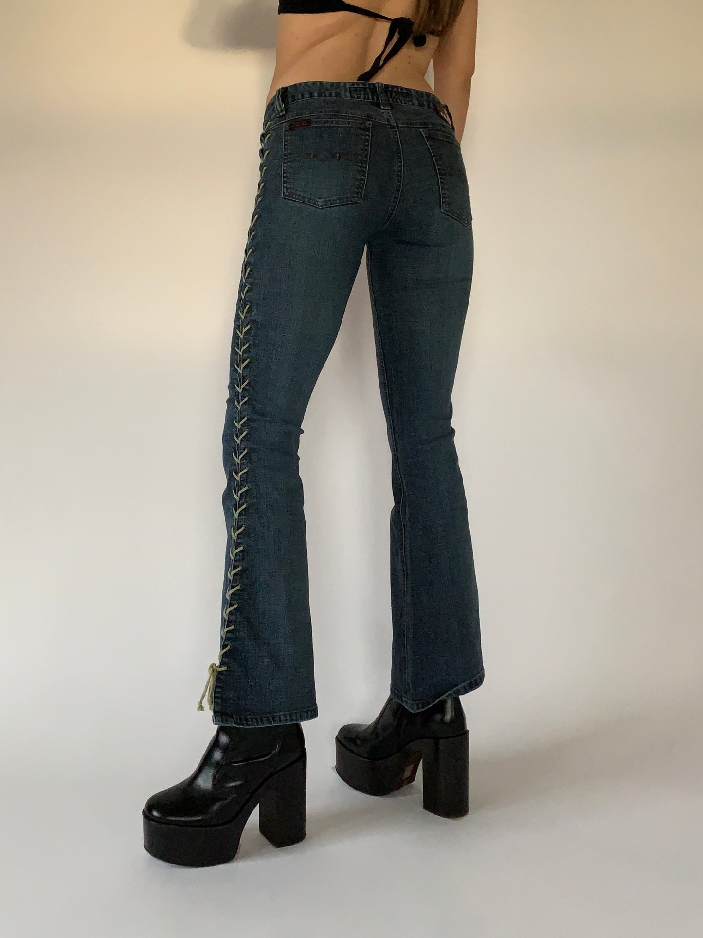 Early 2000s Lace Up Jeans