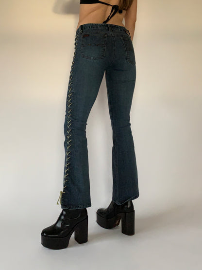 Early 2000s Lace Up Jeans