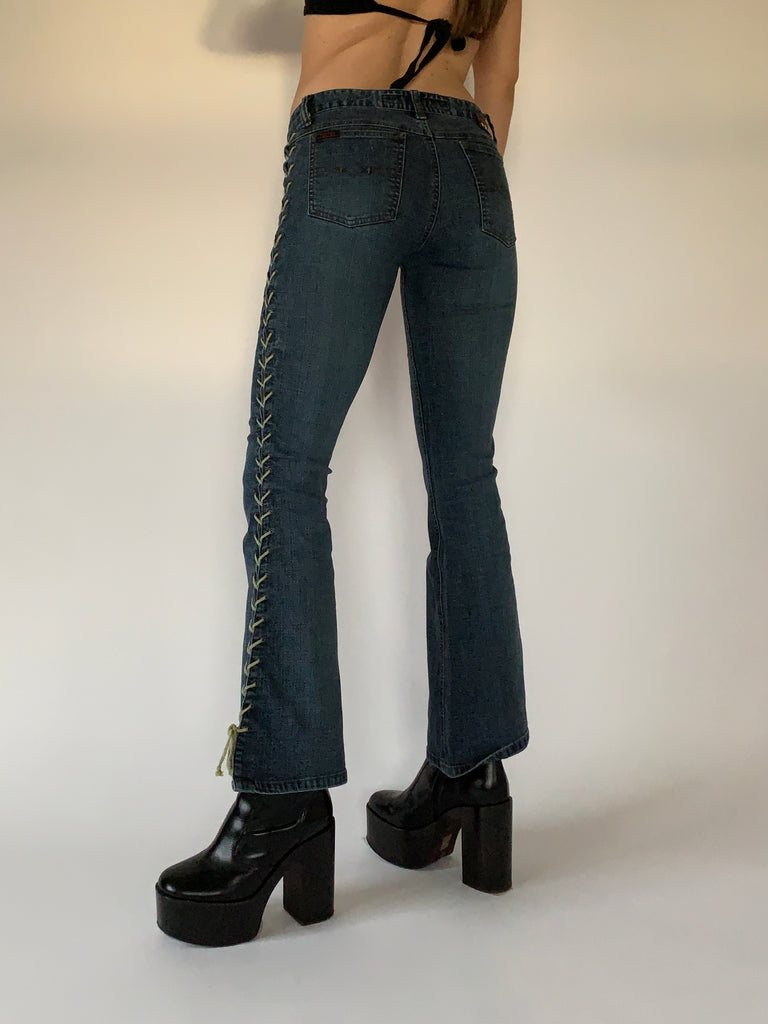 Early 2000s Lace Up Jeans – Hazy Vintage