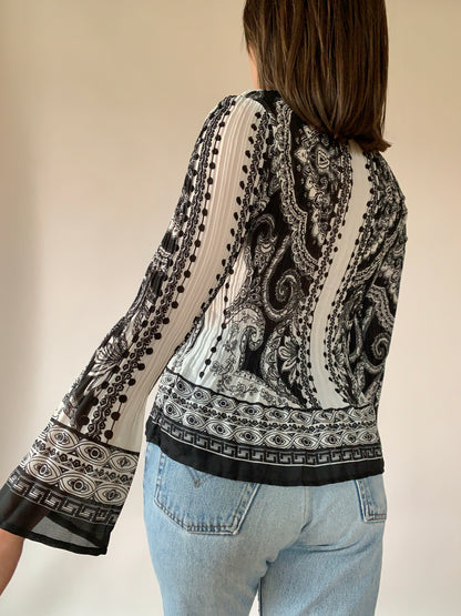 Y2K Paisley Blouse
