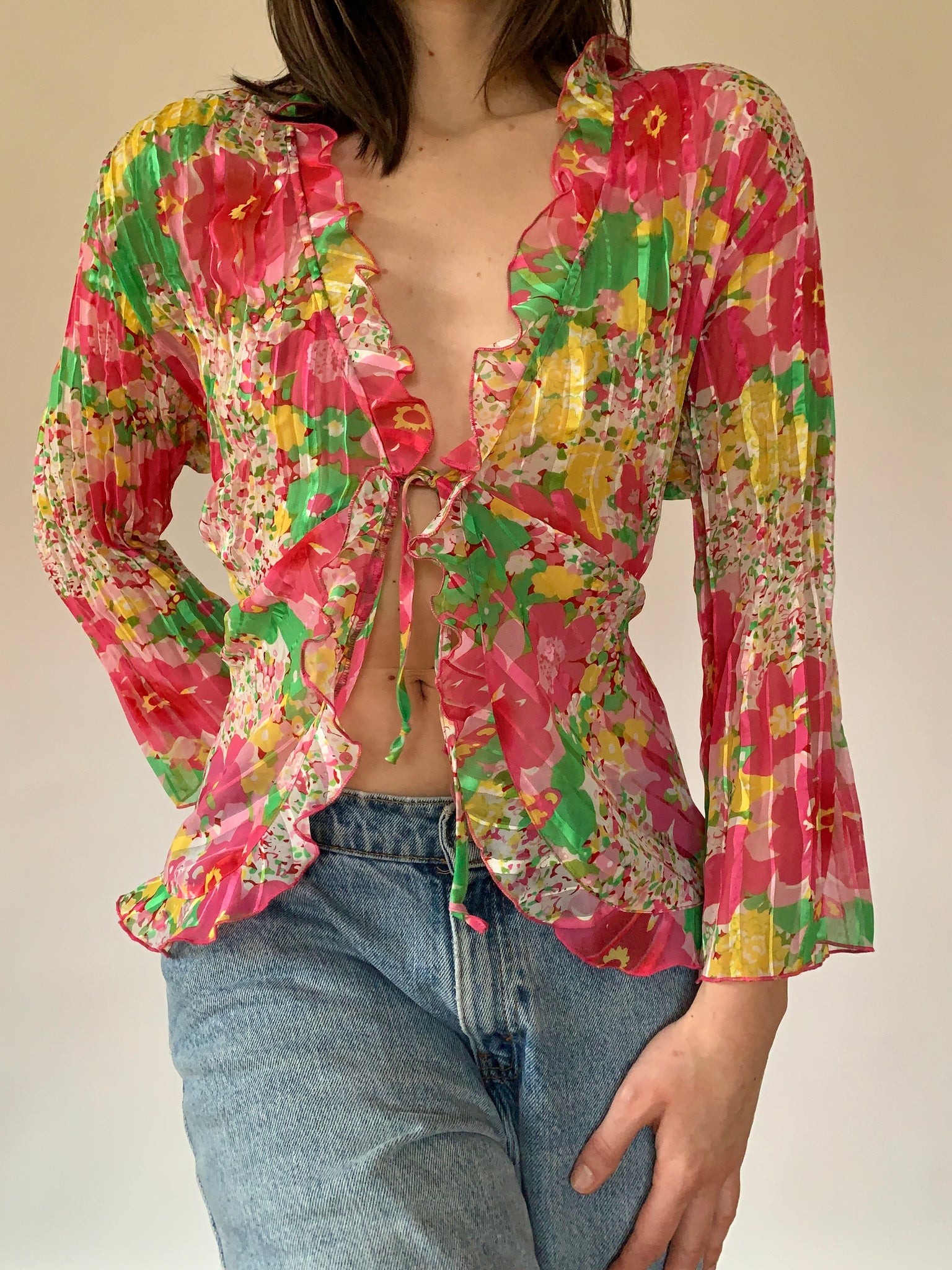 Y2K Ruffle Blouse