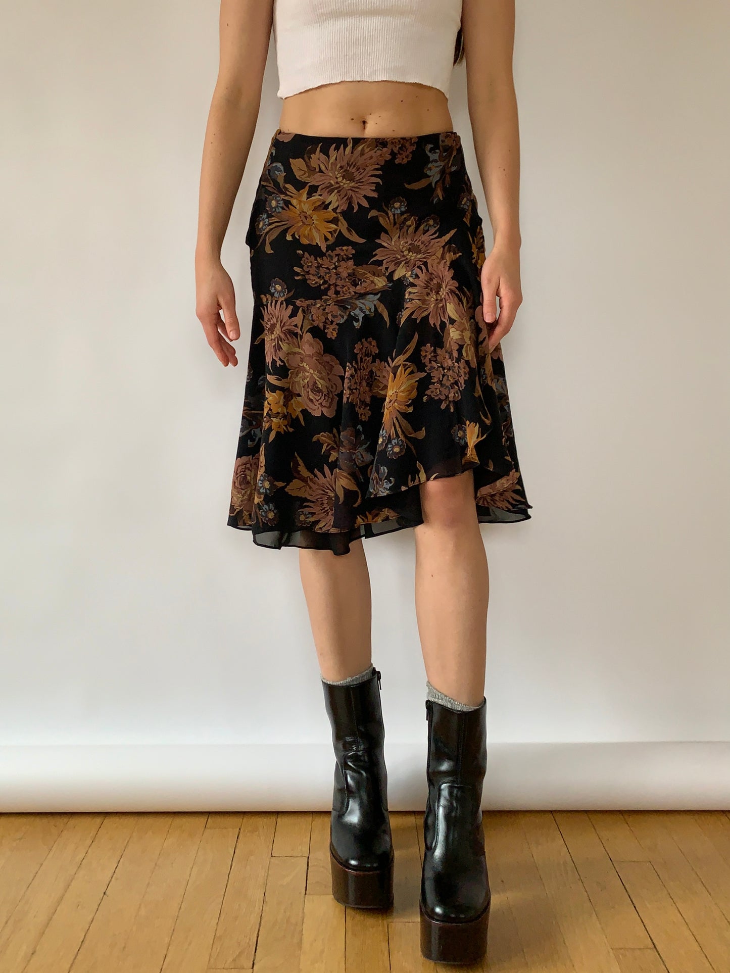 Y2K Silk Midi Skirt