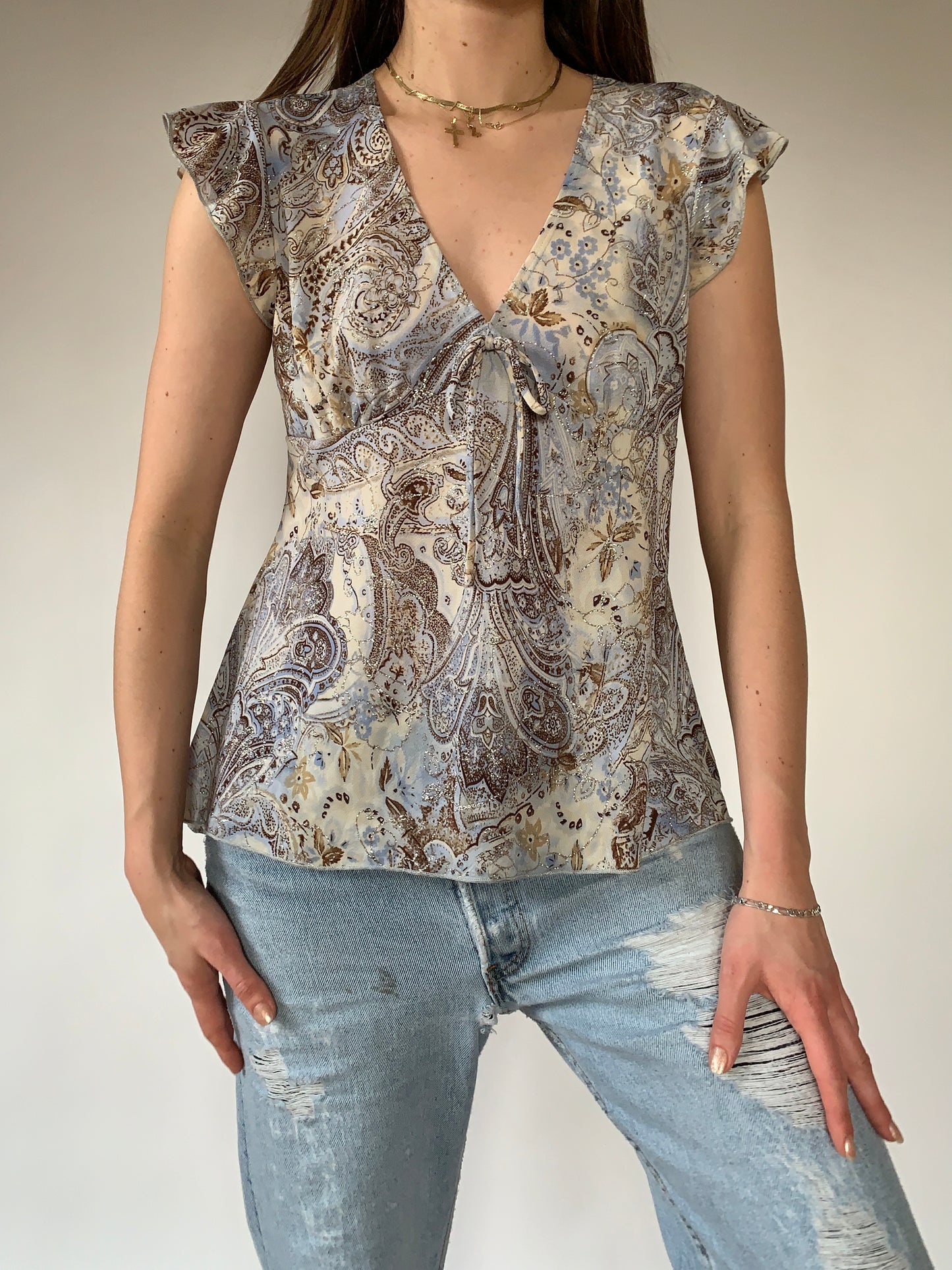 Y2K Paisley Top