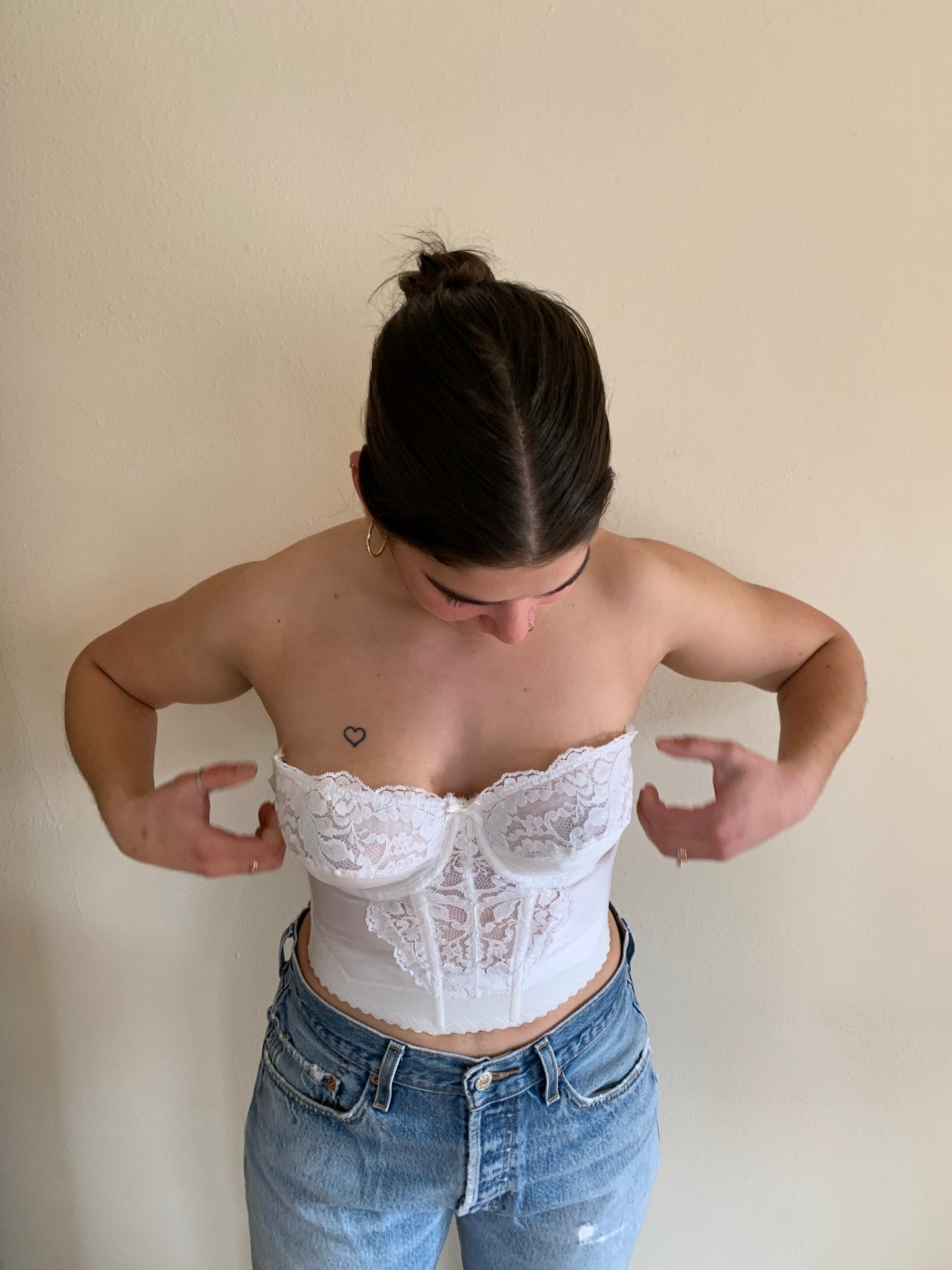 Vintage White Lace Bustier