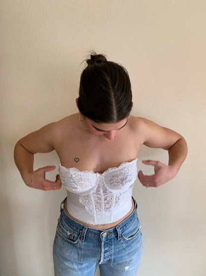 Vintage White Lace Bustier