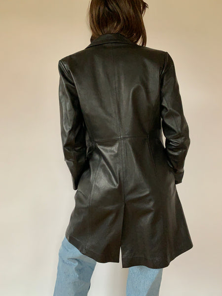 Y2K Leather Trench