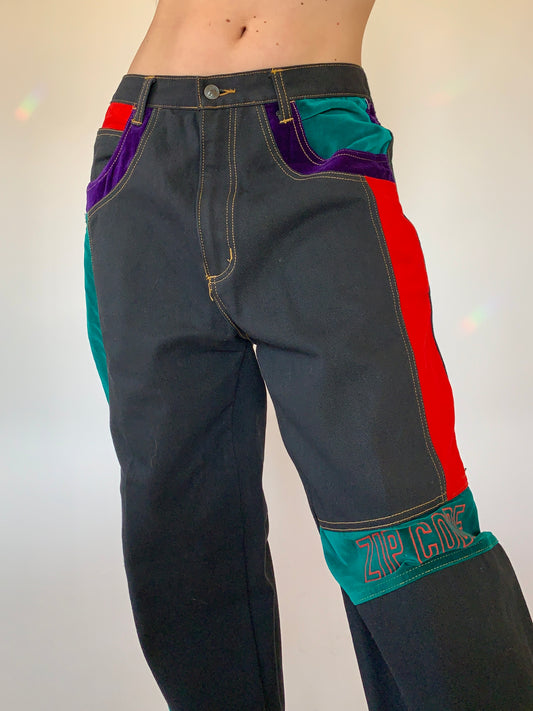 Vintage 1990s Color Block Jeans