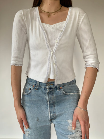 Two Piece White Cotton Set