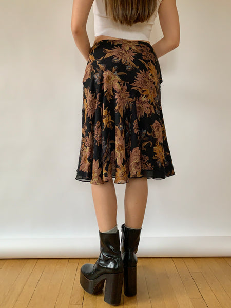 Y2K Silk Midi Skirt
