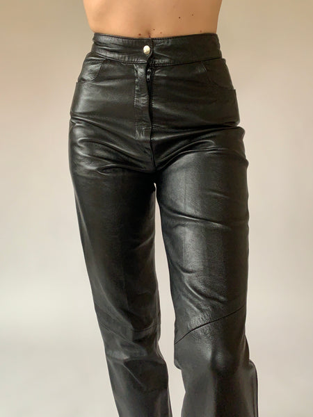 Vintage High Rise Leather Pants