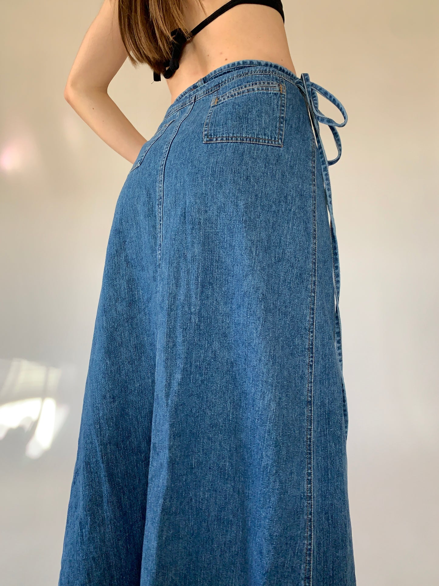 Vintage 1990s Denim Wrap Skirt
