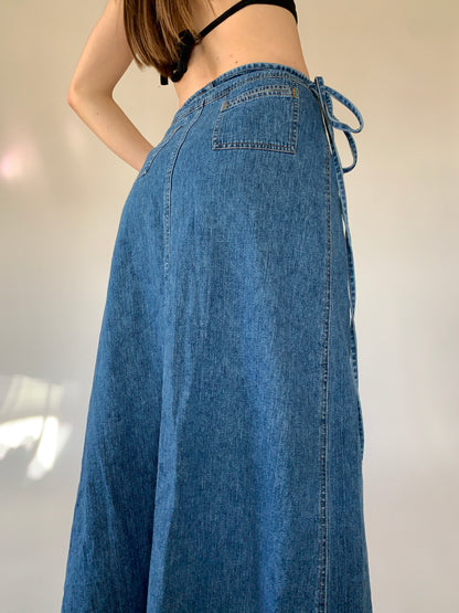 Vintage 1990s Denim Wrap Skirt