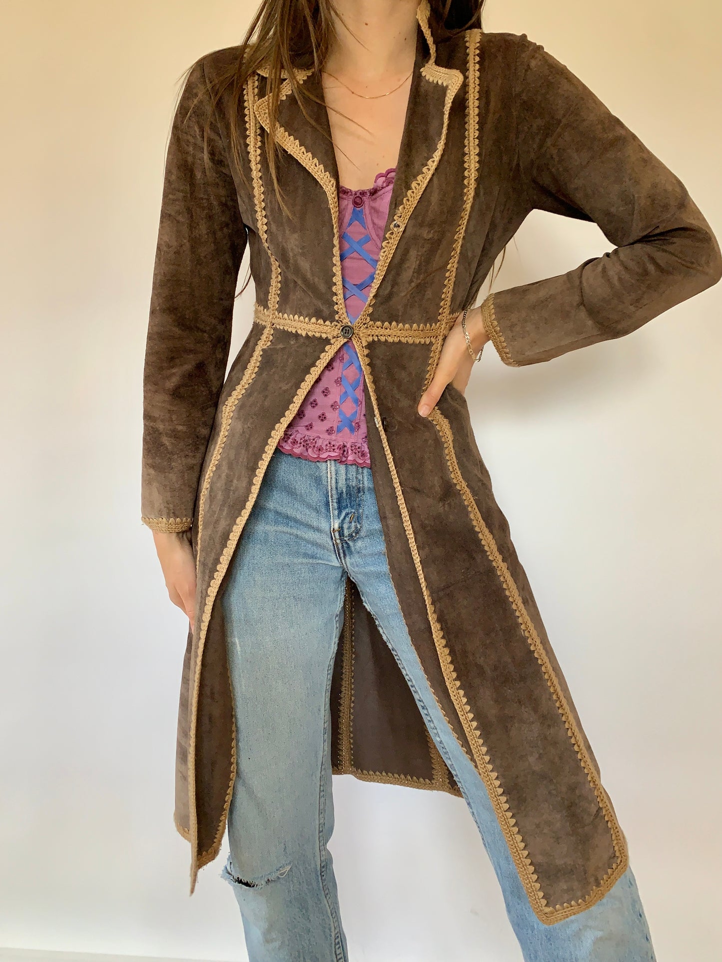 Vintage 1970s Leather Trench