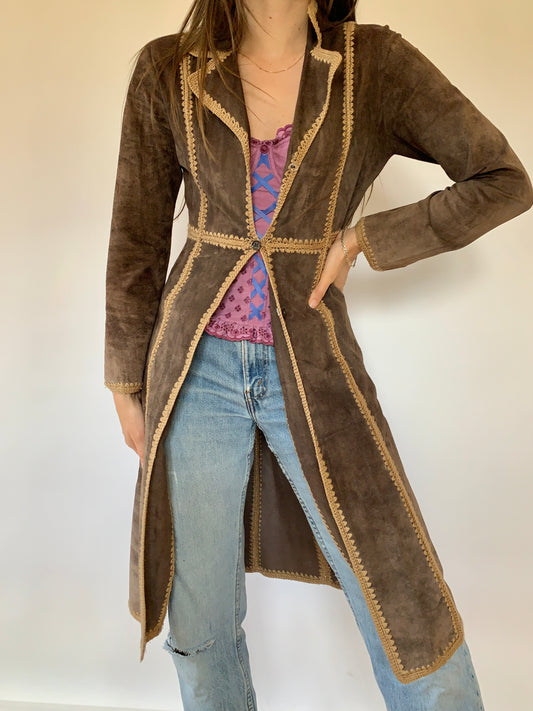 Vintage 1970s Leather Trench