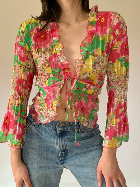 Y2K Ruffle Blouse