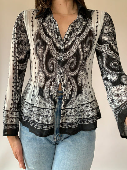 Y2K Paisley Blouse