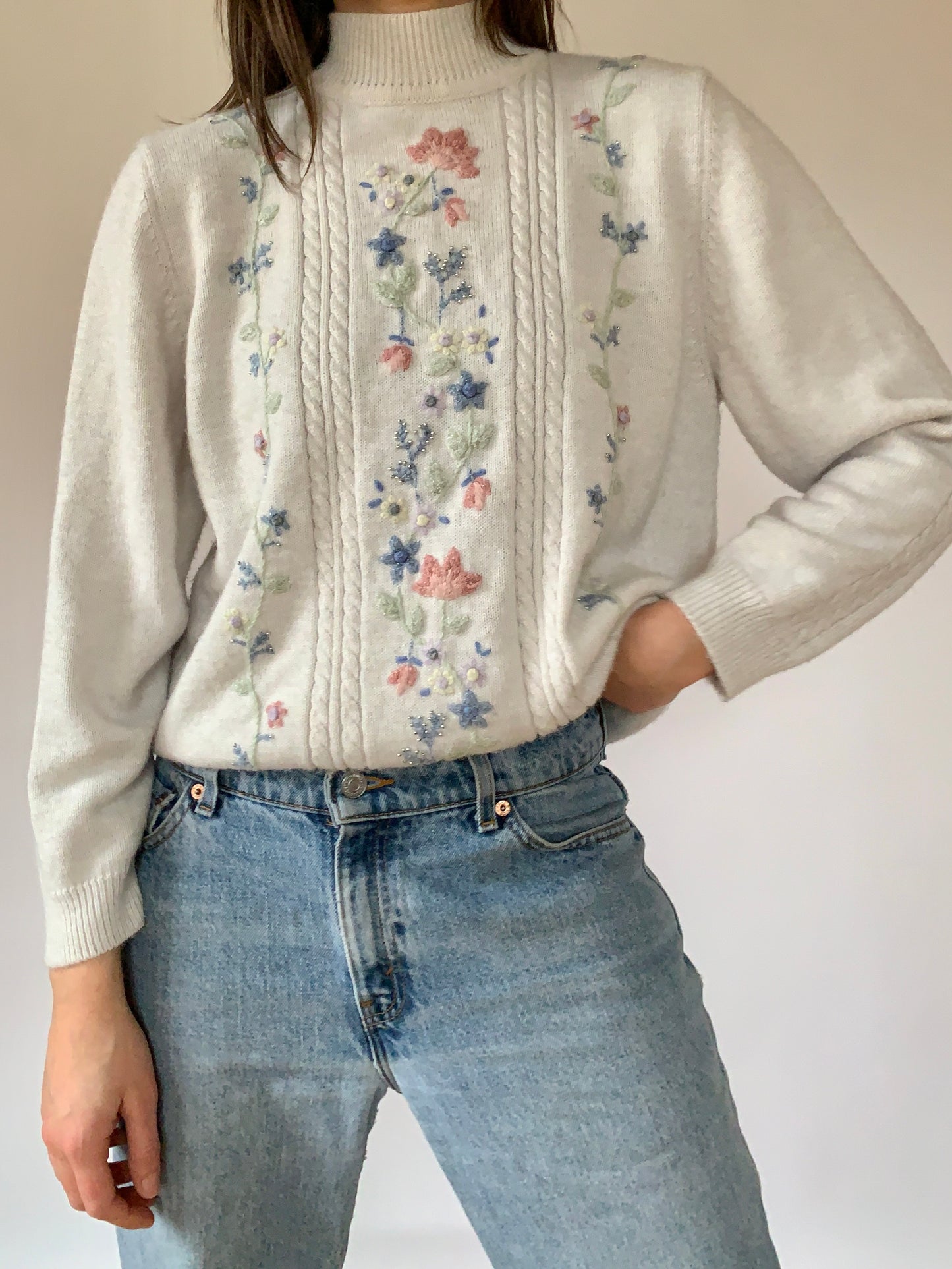 Vintage Floral Sweater