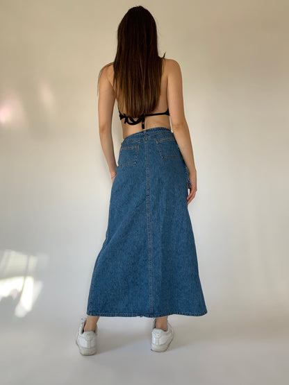 Vintage 1990s Denim Wrap Skirt