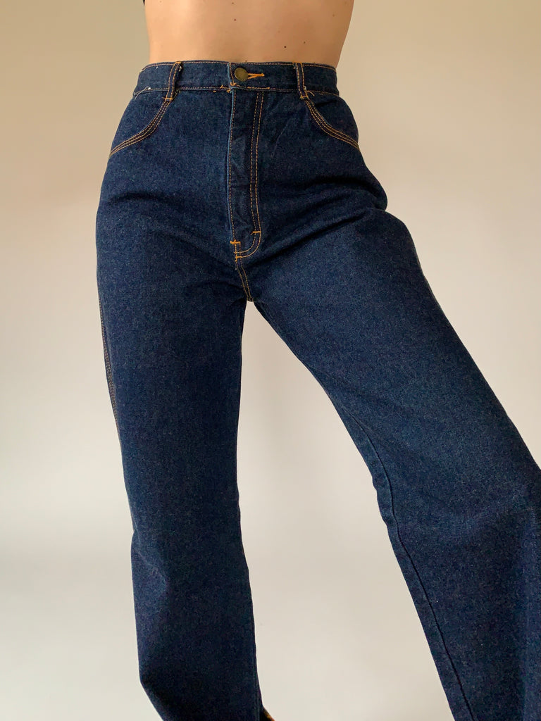 1970s Brittania Bell Bottom Jeans With Custom Paint Selected By