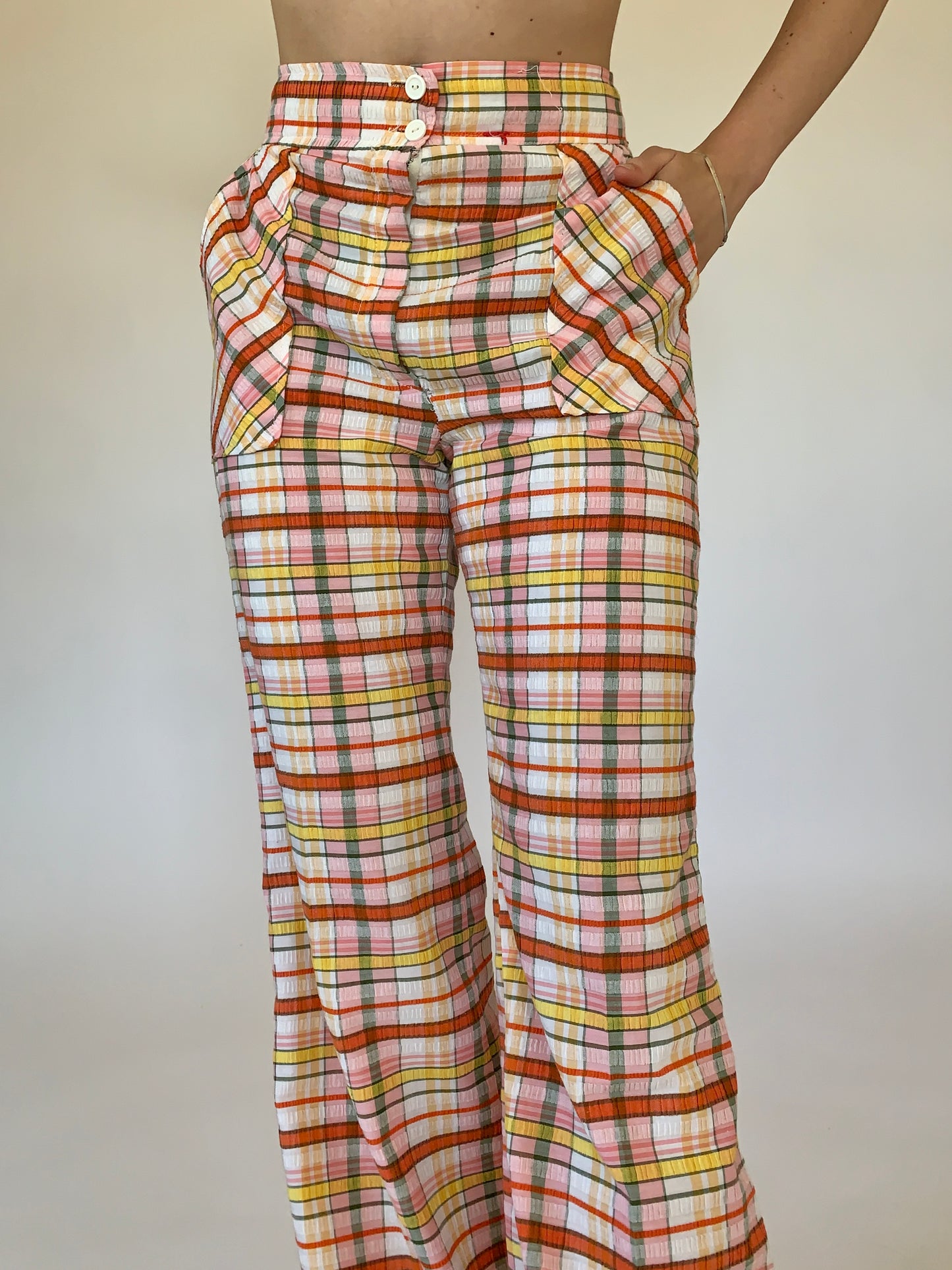 Vintage 1970s Plaid Bellbottoms