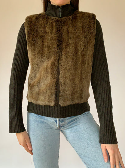 Y2K Faux Fur Zip Up