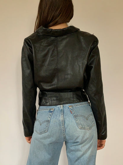 Vintage 1980s Cropped Leather