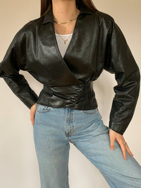 Vintage 1980s Cropped Leather