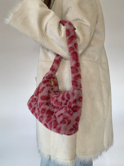 Fuzzy Leopard Purse