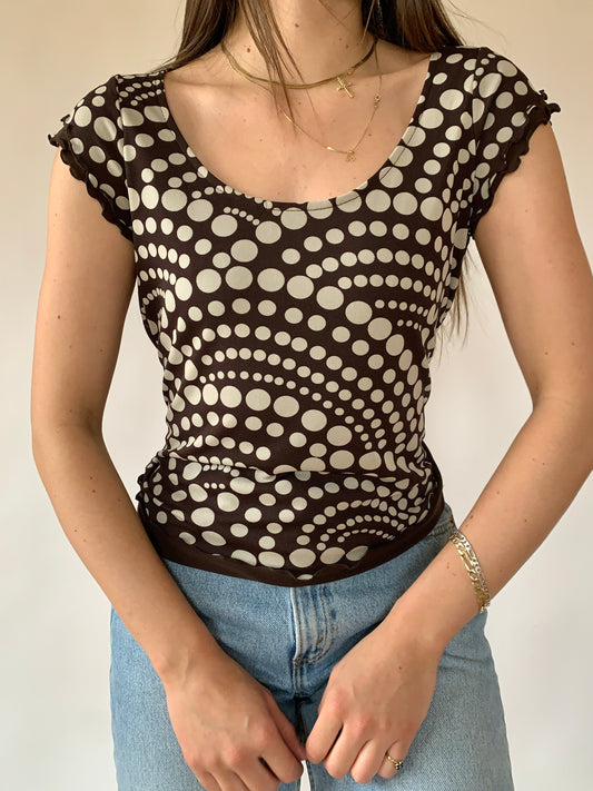 Vintage 1990s Mesh Polka Dot