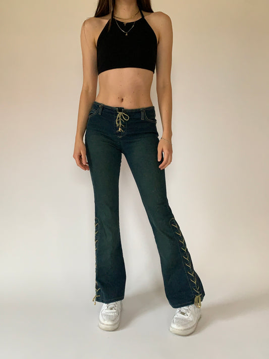 Y2K Lace Up Jeans