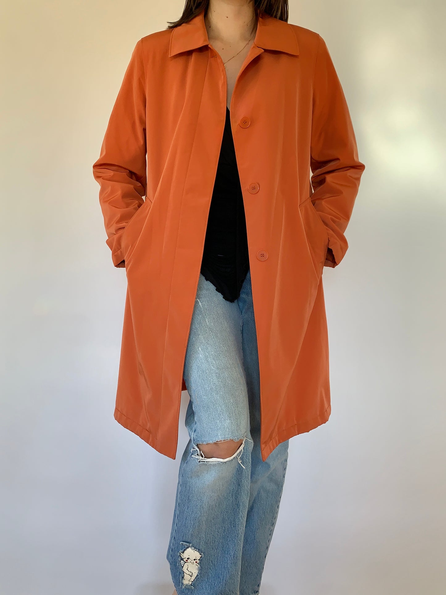 Y2K Esprit Orange Trench