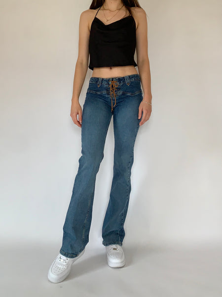 Y2K Lace Up Jeans