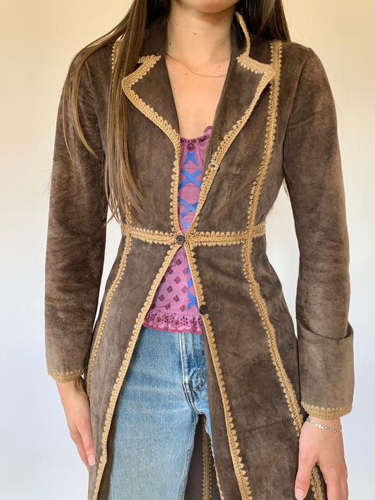 Vintage 1970s Leather Trench
