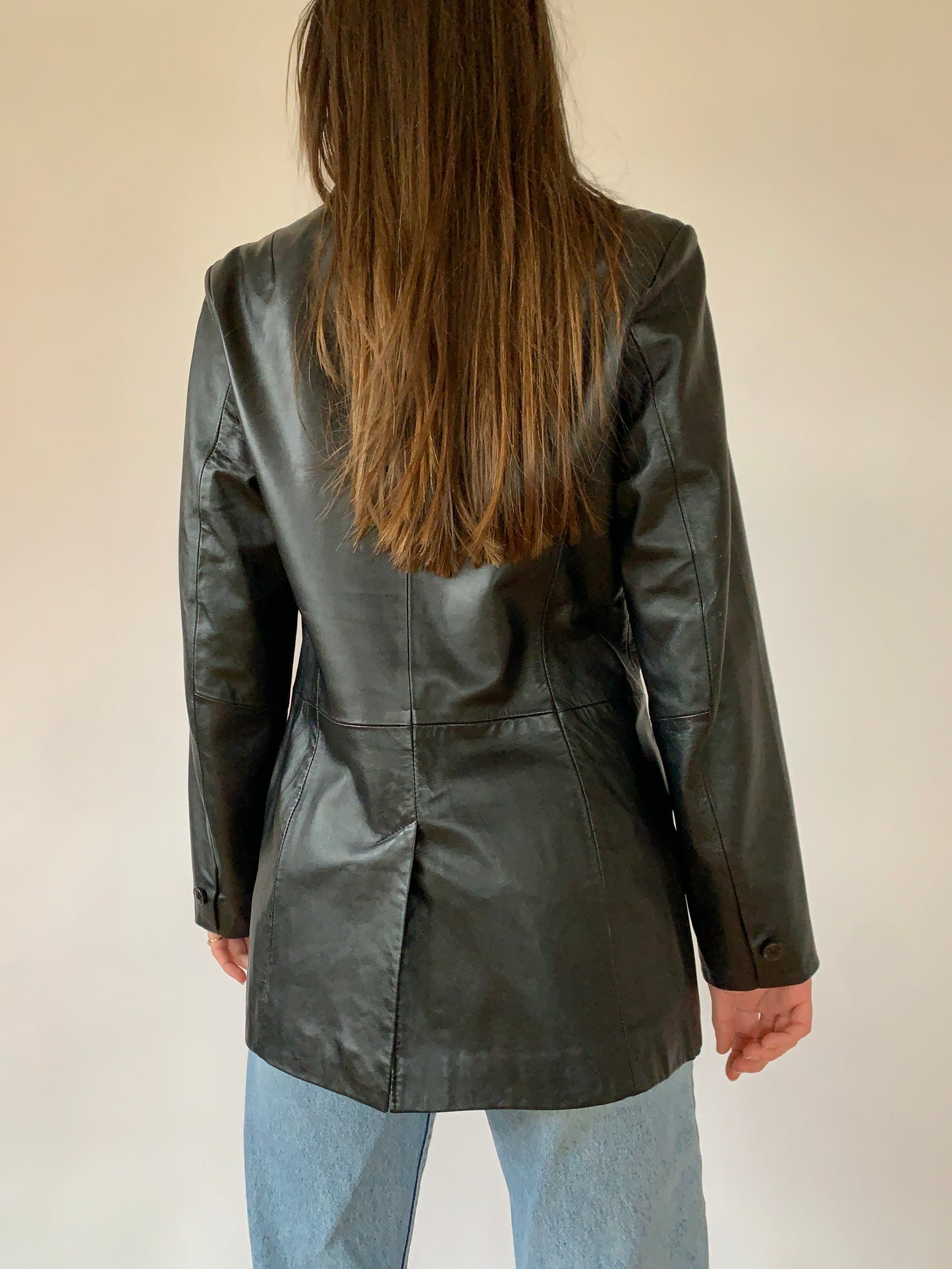 Vintage 1990s Leather Blazer
