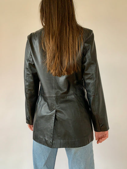 Vintage 1990s Leather Blazer