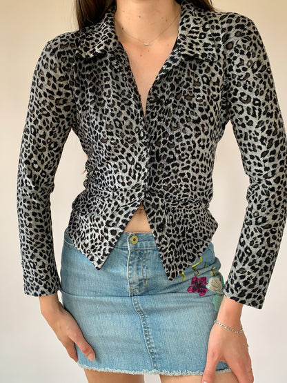 Vintage 1990s Leopard Blouse