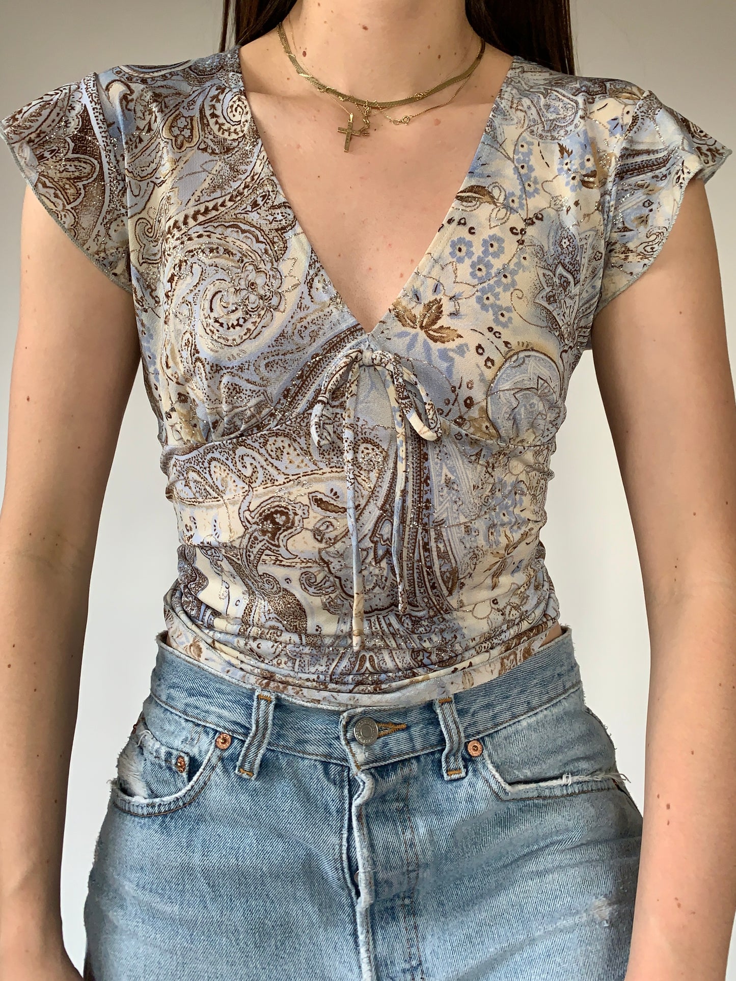 Y2K Paisley Top