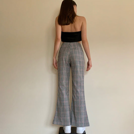 Y2K Plaid Flares
