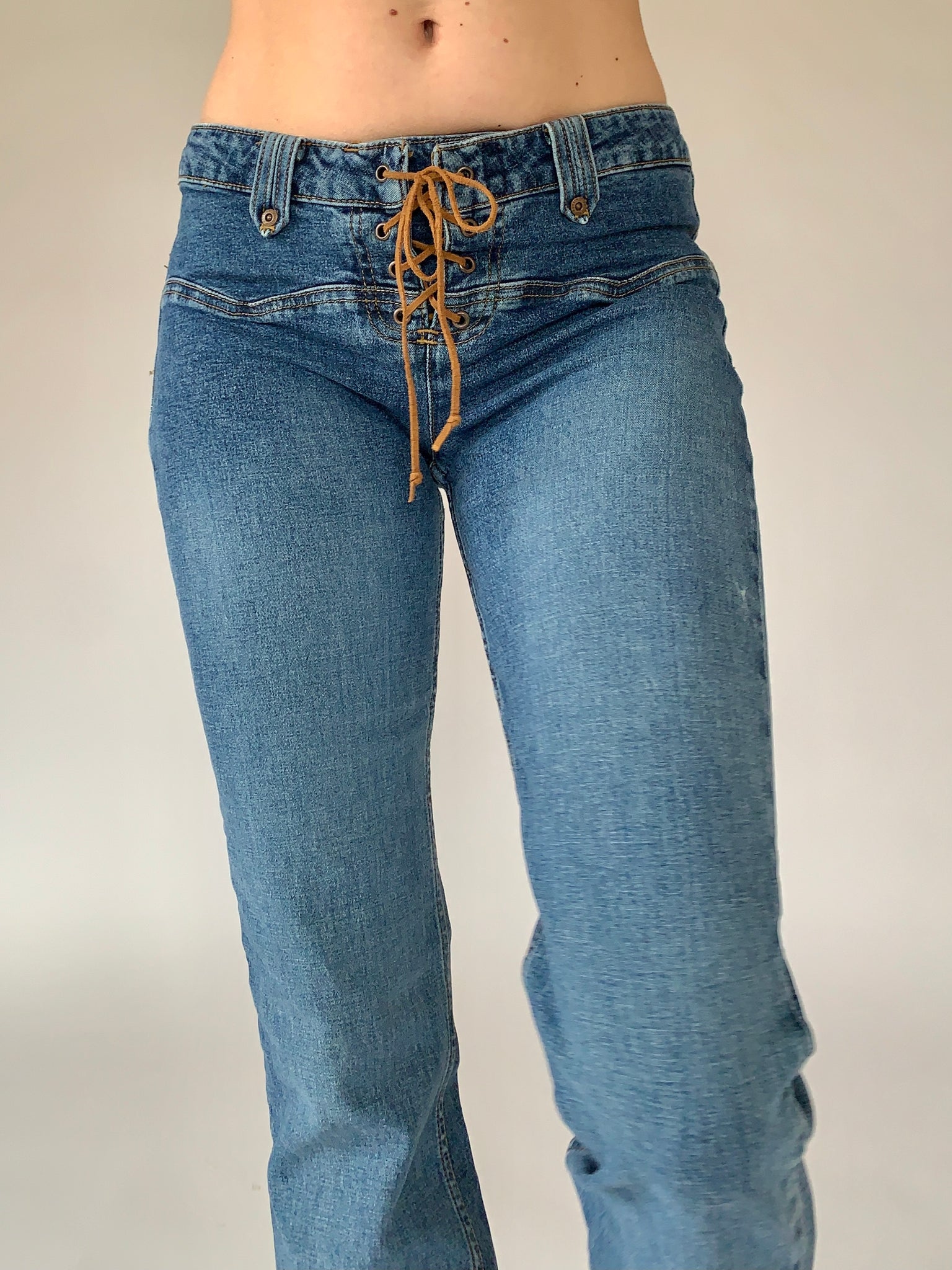 Y2K Lace Up Jeans – Hazy Vintage