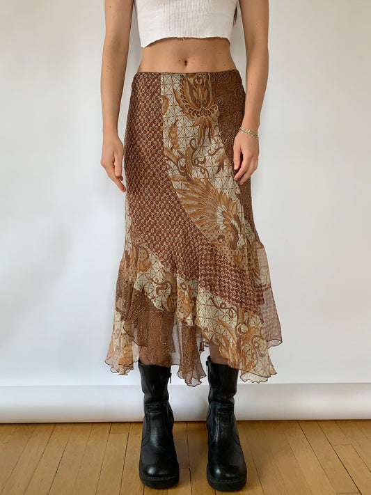 Y2K Silk Skirt