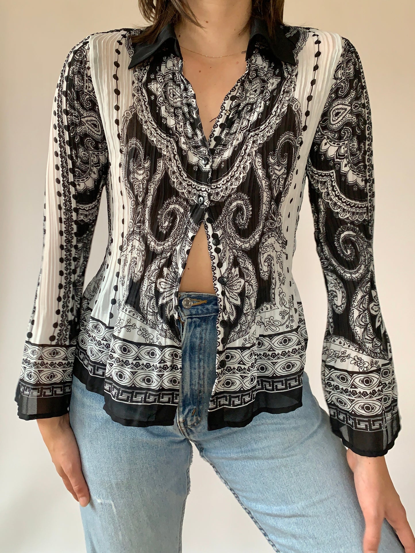 Y2K Paisley Blouse